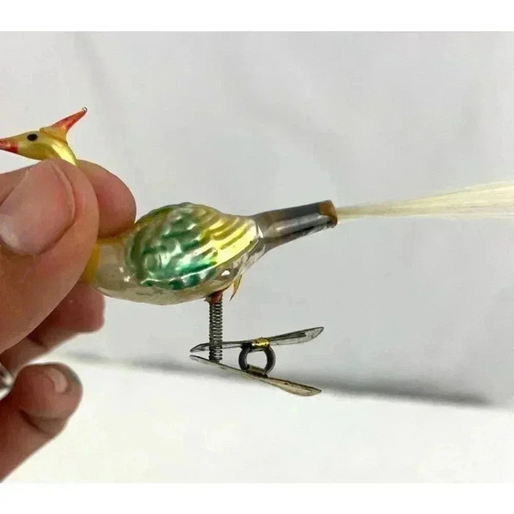 Antique German Blown Glass Clip on Birds with Tails Christmas Ornaments VTG - Picture 15 of 16